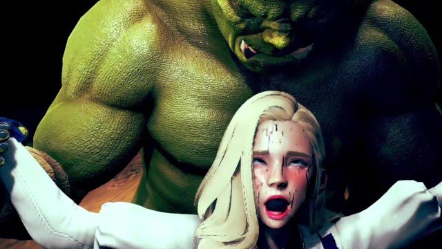  【3D】大兽人在洞穴与美丽的女孩做爱 